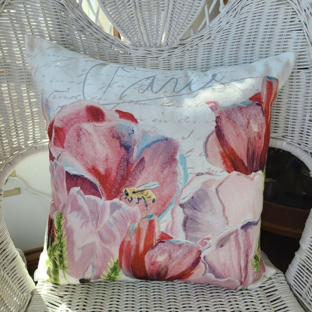 C&F Home "Paris" Throw Pillow 18" x 18" Tulips Indoor/Outdoor Use